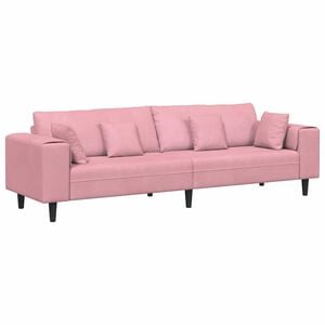 vidaXL Диван Розово 250 x 77 x 76 см Кадифе