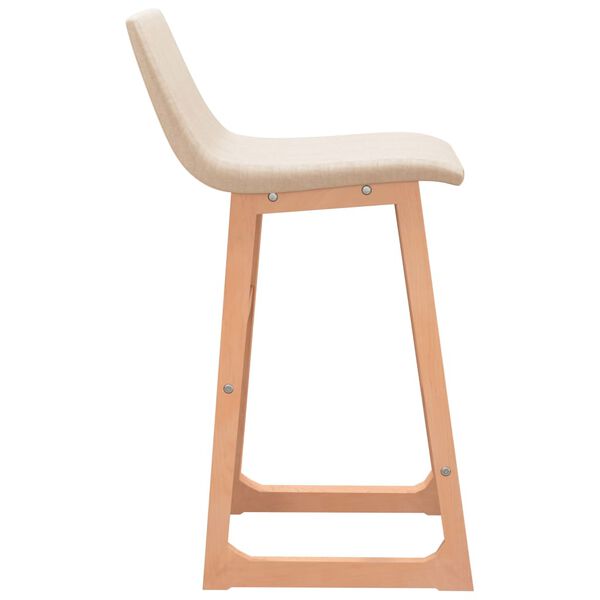 vidaXL Бар табуретки, 2 бр, кремави, текстил