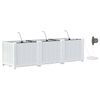 vidaXL Градинска саксия 3 pcs Бял 120 x 40 x 37,5 см Пластмаса