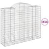 vidaXL Габионни кошници арка 14 бр 200x50x160/180см поцинковано желязо