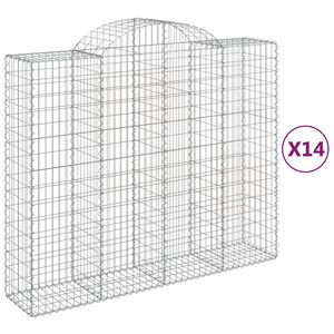 vidaXL Габионни кошници арка 14 бр 200x50x160/180см поцинковано желязо