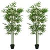 vidaXL Изкуствено бамбуково дърво 2 pcs Зелено 45 x 18 x 175 см