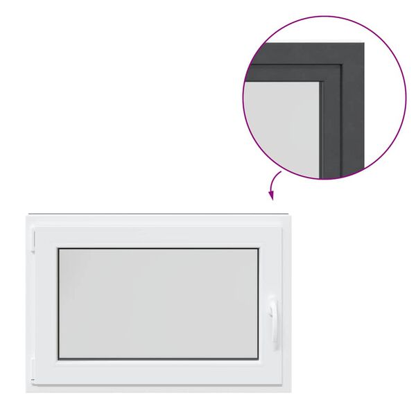 vidaXL Прозорец за мазе "RISOR" 90x50 см Отварящо-отваряем DIN ляв антрацит