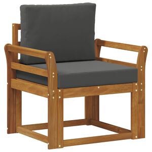 vidaXL Външен диван Солидно акациево дърво и полиестер Естествен