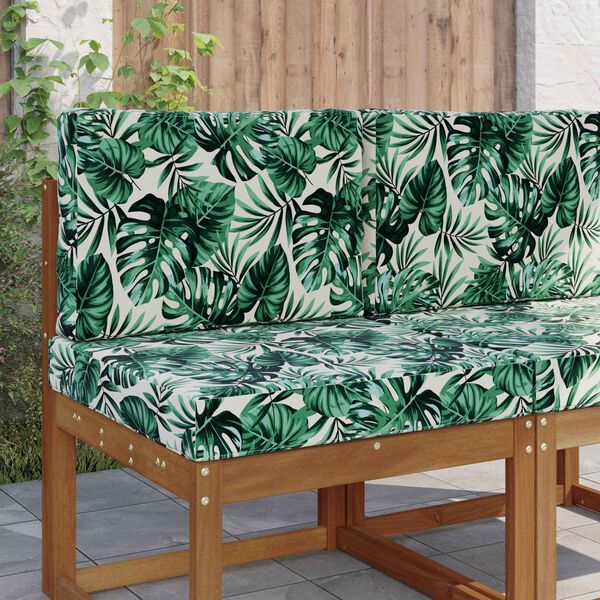 vidaXL Възглавница за диван на открито 2 pcs Мотив с листа Полиестер