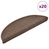 vidaXL Изтривалки за стълби, 20 бр., 56x17x3 см, кафеенокафяви, полукръгли