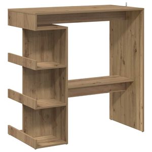 vidaXL Бар маса с рафтове, дъб артизан, 100x48x101,5 см