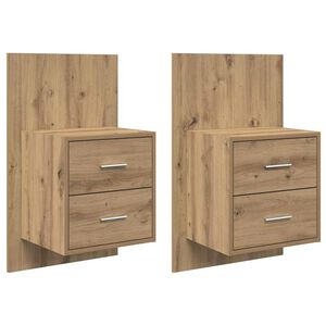 vidaXL Стенен шкаф за нощно шкафче 2 бр. Дъб 48,5 x 32,5 x 80 см