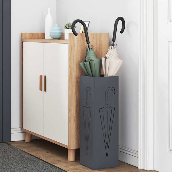 vidaXL Стойка за чадър Антрацит 15.5 х 15.5 х 49 см Метал