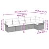 vidaXL Градински Софа Комплект с възглавница 6 pcs Черно Полиратан