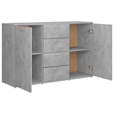 vidaXL Бюфет, бетонно сив, 120x35,5x75 см, ПДЧ