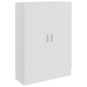 vidaXL Шкаф за книги, бял, 82,5x30,5x115 см, инженерно дърво