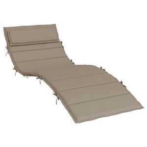 vidaXL Шалте за шезлонг, таупе, 180x60x4 см, Оксфорд плат