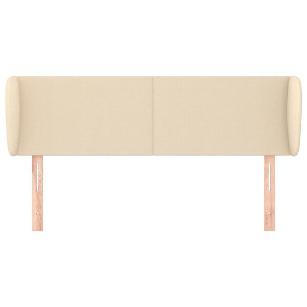 vidaXL Горна табла за легло с уши, кремава, 147x23x78/88 см, плат