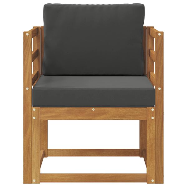 vidaXL Външен диван Солидно акациево дърво и полиестер Естествен