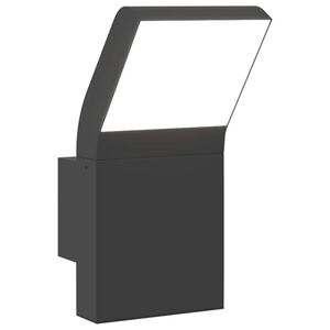 vidaXL Външна LED стенна лампа, черна, лят алуминий