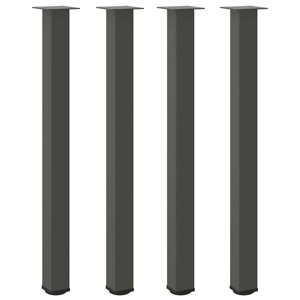 vidaXL Крака за бар маса, 4 бр., антрацит, 110-112 см, стомана