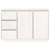 vidaXL Сайдборд, бял, 111x34x75 см, бор масив