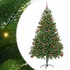 vidaXL Коледно дърво с 300 LED светодиода с поставка Зелен 180 cm ПЕ