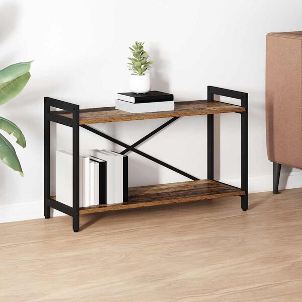 vidaXL Рафт за книги Старо дърво 40 x 30 x 85 см Инженерно дърво