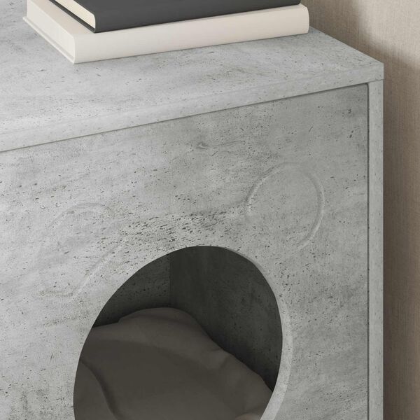 vidaXL Къща за котки Бетон 42,5 x 40 x 53 см Инженерно дърво