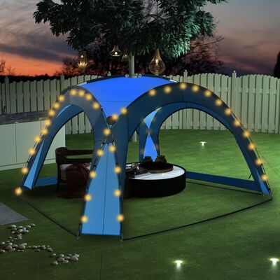 vidaXL Парти шатра с LED и 4 стени, 3,6x3,6x2,3 м, синя