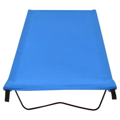 vidaXL Къмпинг легло, 180х60х19 см, плат оксфорд и стомана, синьо