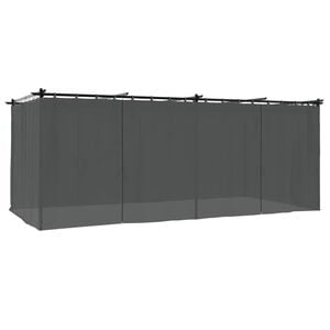 vidaXL Беседка с пердета, антрацит, 6x3 м, стомана