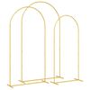 vidaXL Сватбена арка 3 pcs Златист Стомана