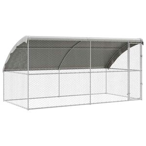 vidaXL Кучешка клетка 2 pcs Сребрист 4 x 2 x 2 m Стомана