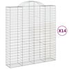 vidaXL Габионни кошници арка 14 бр 200x50x220/240см поцинковано желязо