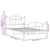 vidaXL Метална рамка за легло с горна и долна табла, бяла, 100x200 см