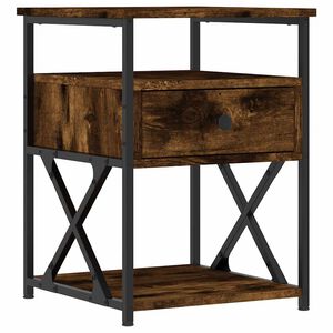 vidaXL Нощно шкафче, опушен дъб, 40x42x55 см, инженерно дърво