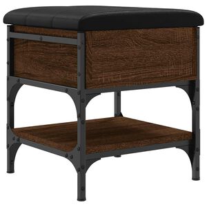 vidaXL Пейка за обувки, кафяв дъб, 42x42x45 см, инженерно дърво