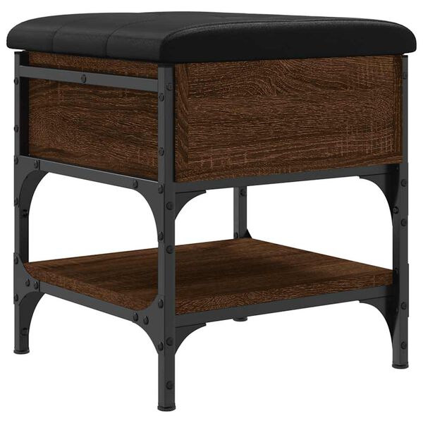 vidaXL Пейка за обувки, кафяв дъб, 42x42x45 см, инженерно дърво