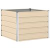 vidaXL Кашпа Слонова кост 100 x 100 x 75 см Стомана