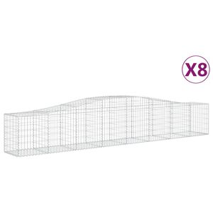 vidaXL Габионни кошници арка 8 бр 400x50x60/80 см поцинковано желязо