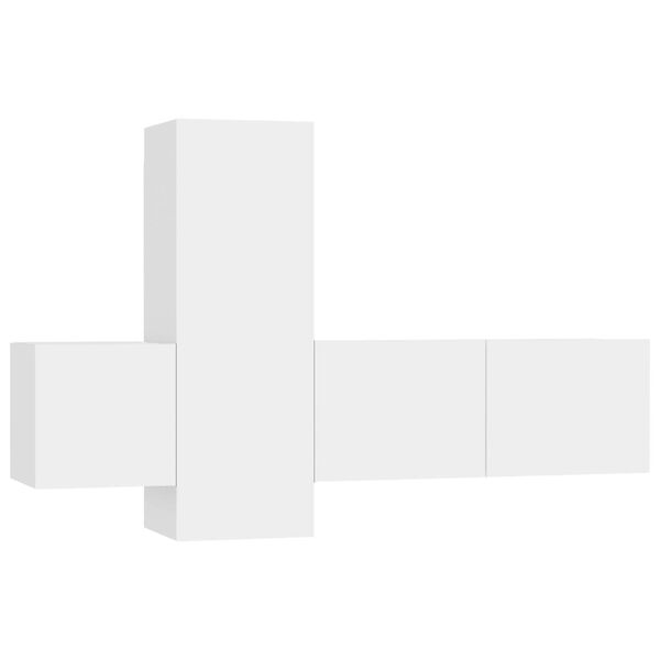 vidaXL Комплект ТВ шкафове от 3 части, бял, инженерно дърво