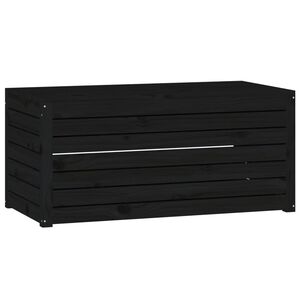 vidaXL Градинска кутия черна 101x50,5x46,5 см масивна борова дървесина