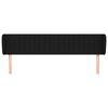 vidaXL Горна табла за легло с уши, черна, 183x23x78/88 см, плат
