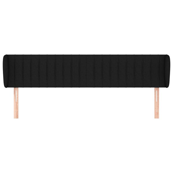 vidaXL Горна табла за легло с уши, черна, 183x23x78/88 см, плат