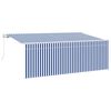 vidaXL Прибираща се тента Синьо 350 x 200 cm текстил