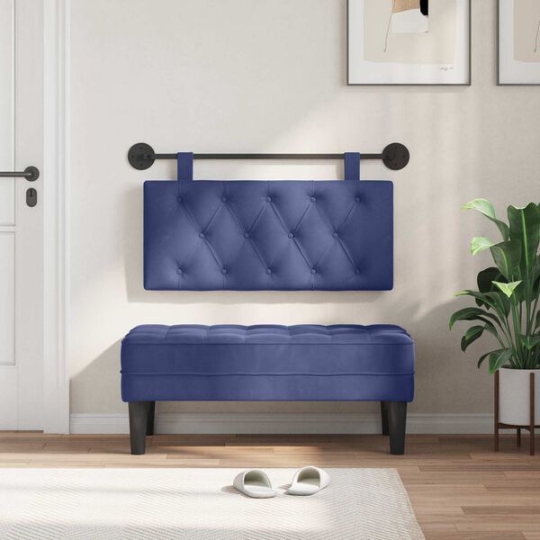 vidaXL Висяща табла Полицейско синьо 90 x 55 x 7 см Кадифе