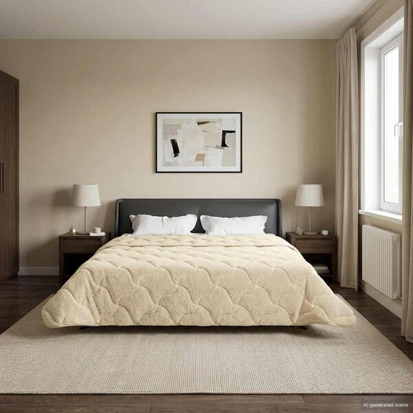 vidaXL Пълно годишно юрганче Патичено Крем 220 x 260 cm