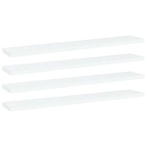 vidaXL Рафтове за етажерка, 4 бр, бели, 60x10x1,5 см, инженерно дърво