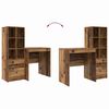 vidaXL Бюро с чекмедже 2 pcs Старо дърво