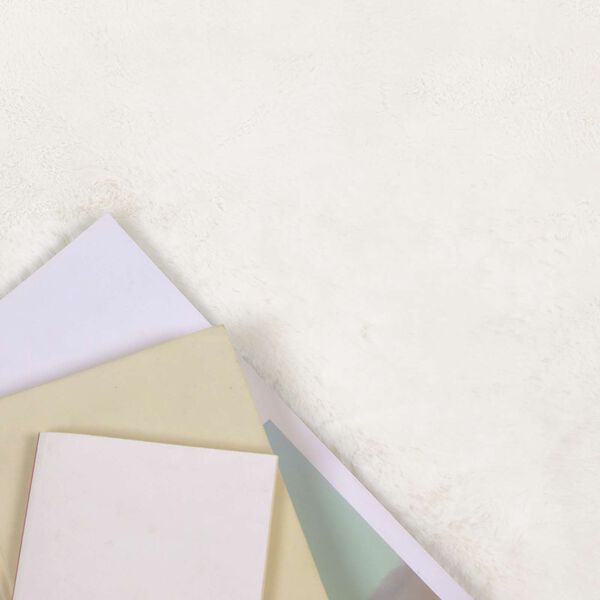 vidaXL Килим с изкуствена заешка козина Olite Крем 140 x 200 cm