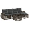 vidaXL Градински Софа Комплект 6 pcs Сив и тъмен сив полиратан
