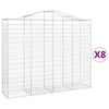 vidaXL Габионни кошници арка 8 бр 200x50x160/180 см поцинковано желязо