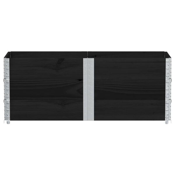 vidaXL Градинска кашпа, черен, 150x50 см, борова дървесина масив